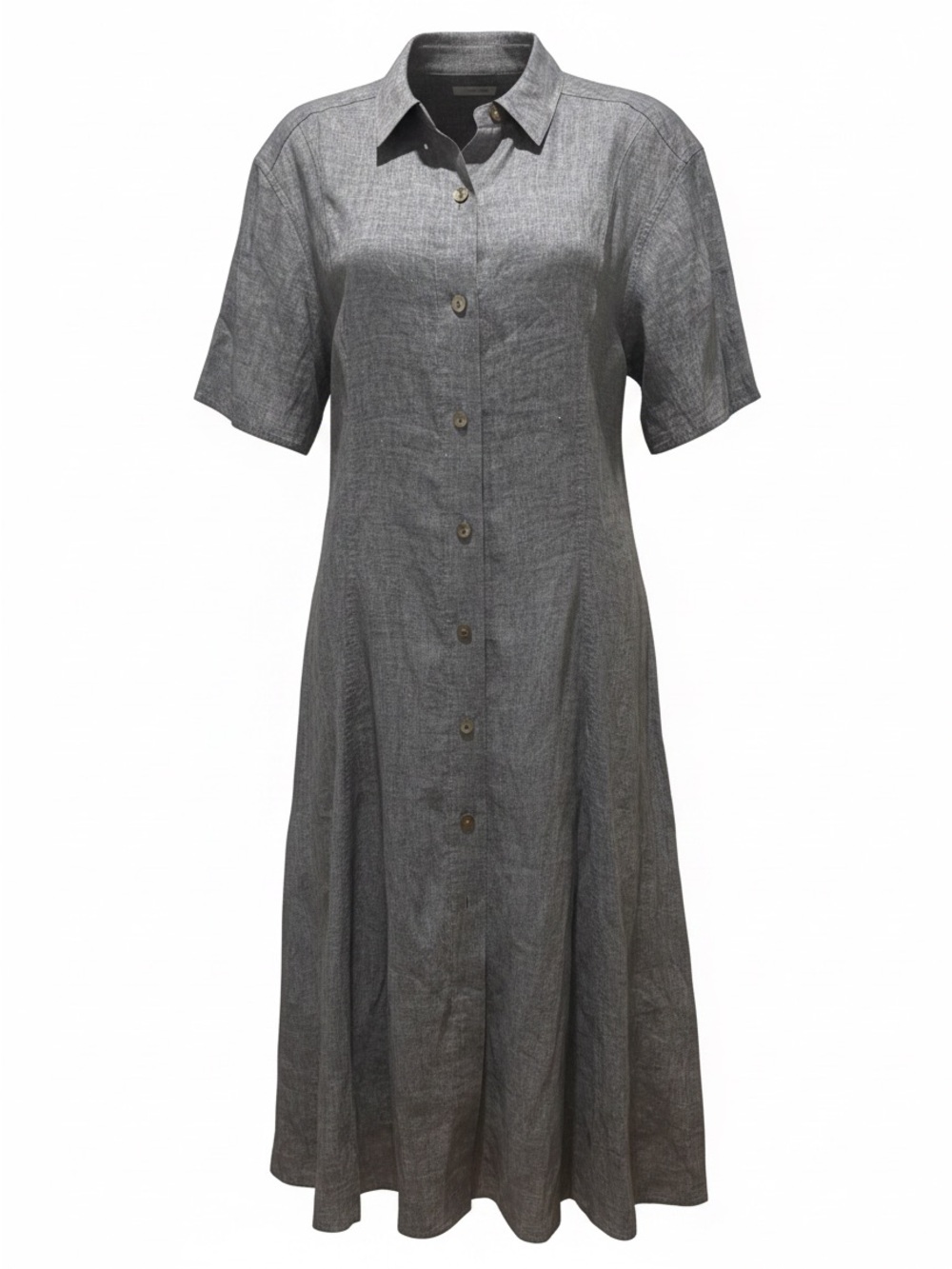 Theory Denim Blue Button-Front Midi Shirt Dress